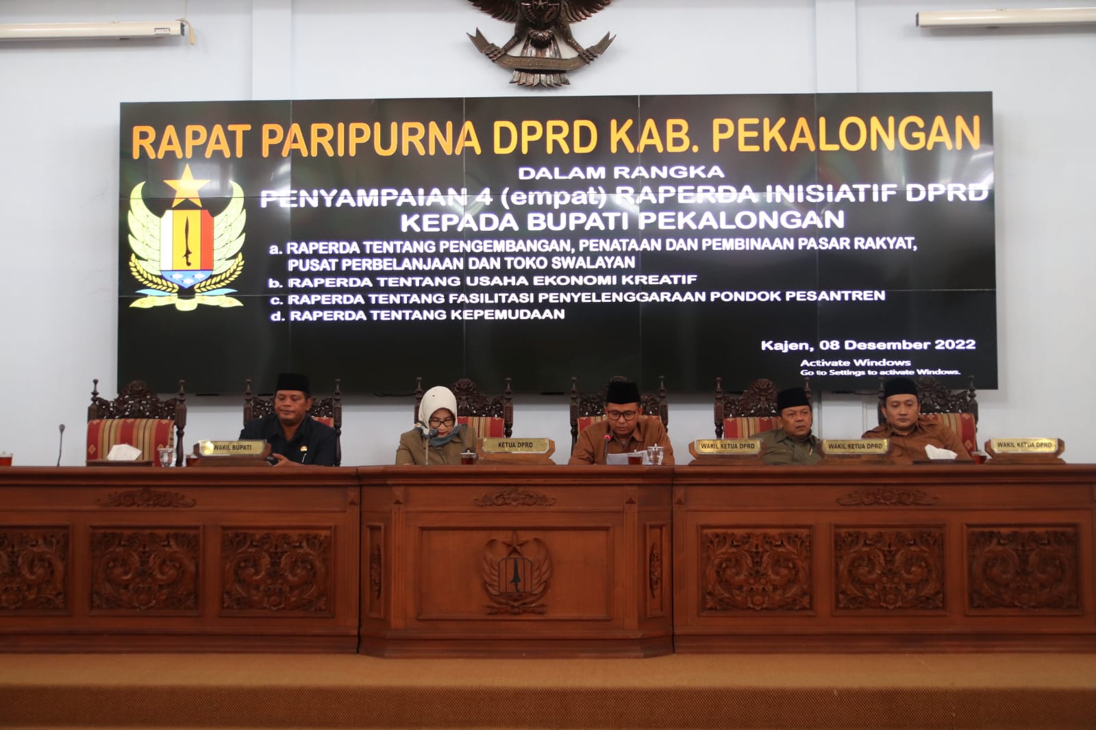 PARIPURNA Penyampaian Empat Raperda Inisiatif DPRD Kabupaten Pekalongan